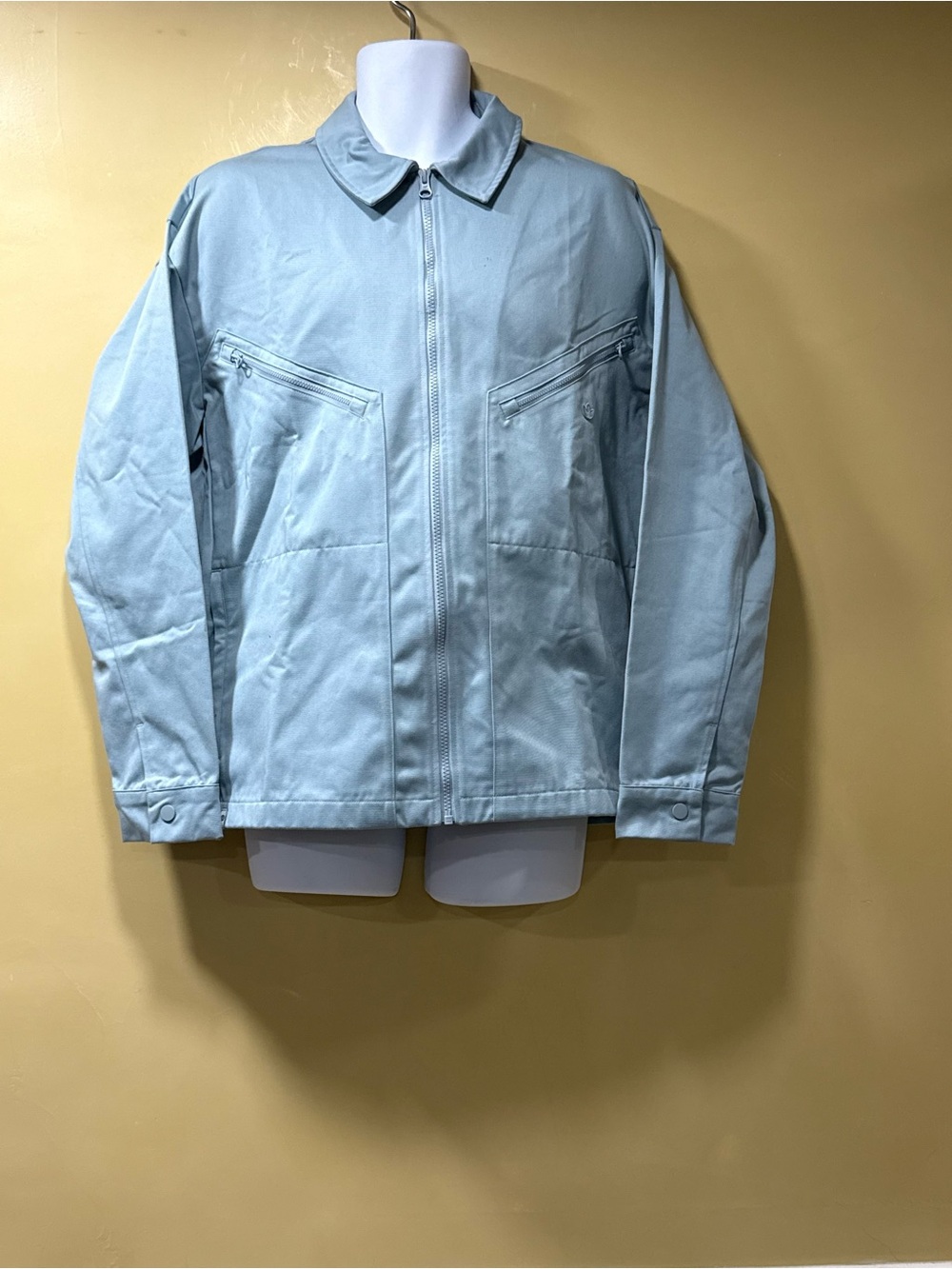 adidas Light Blue Zip-Front Shirt Jacket
